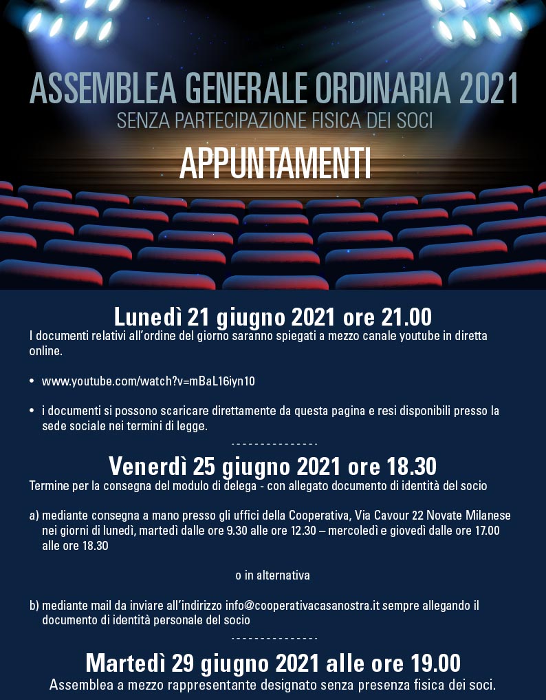 ASSEMBLEA GENERALE ORDINARIA 2021